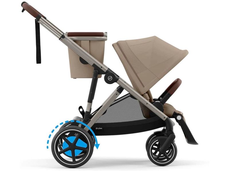 CYBEX Gold Kinderwagen eGazelle S Beige Elektrischer Kinderwagen mit 20 Kombinationen