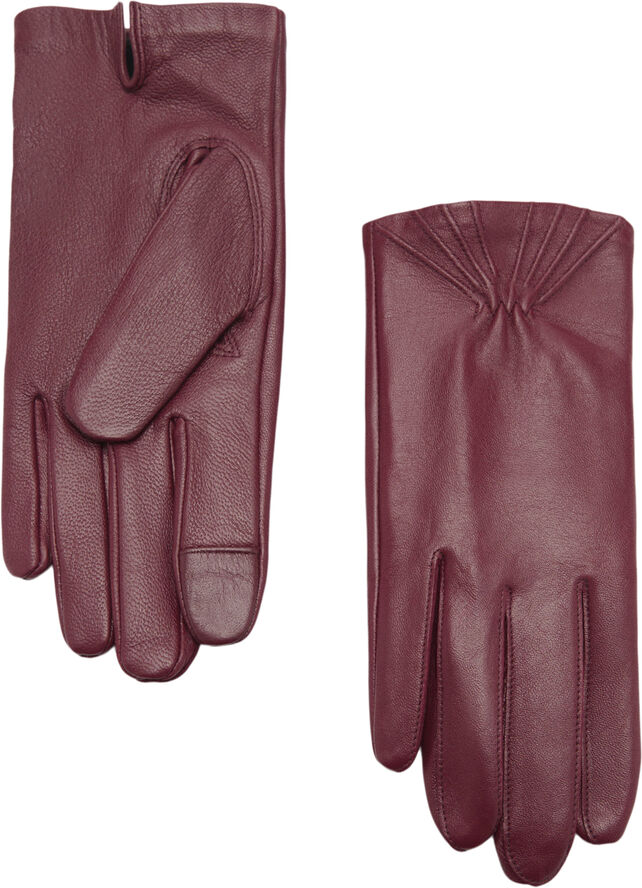 MANGO Leather gloves with gathered detail 78