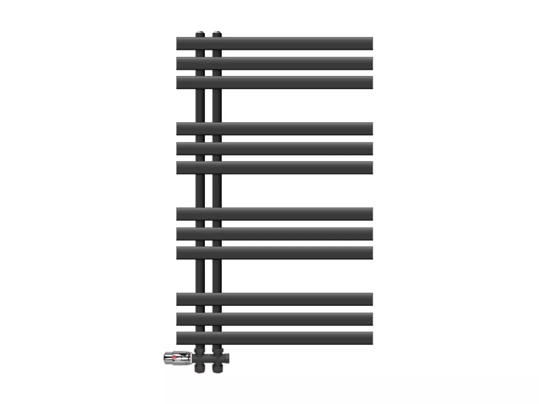 Radiateur salle de bain sèche-serviette anthracite raccordement au sol 60x100 cm