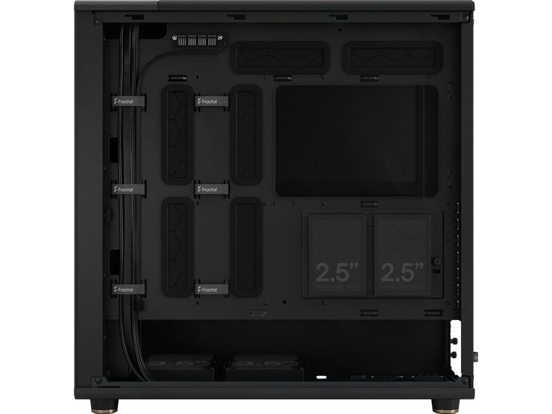 Fractal Design PC-Gehäuse North XL Schwarz Elegantes Gehäuse mit offener Front aus echtem Walnussholz