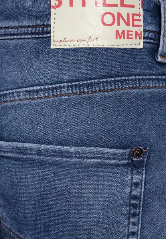 Relaxed Fit Jeansshorts - sports blue random wash