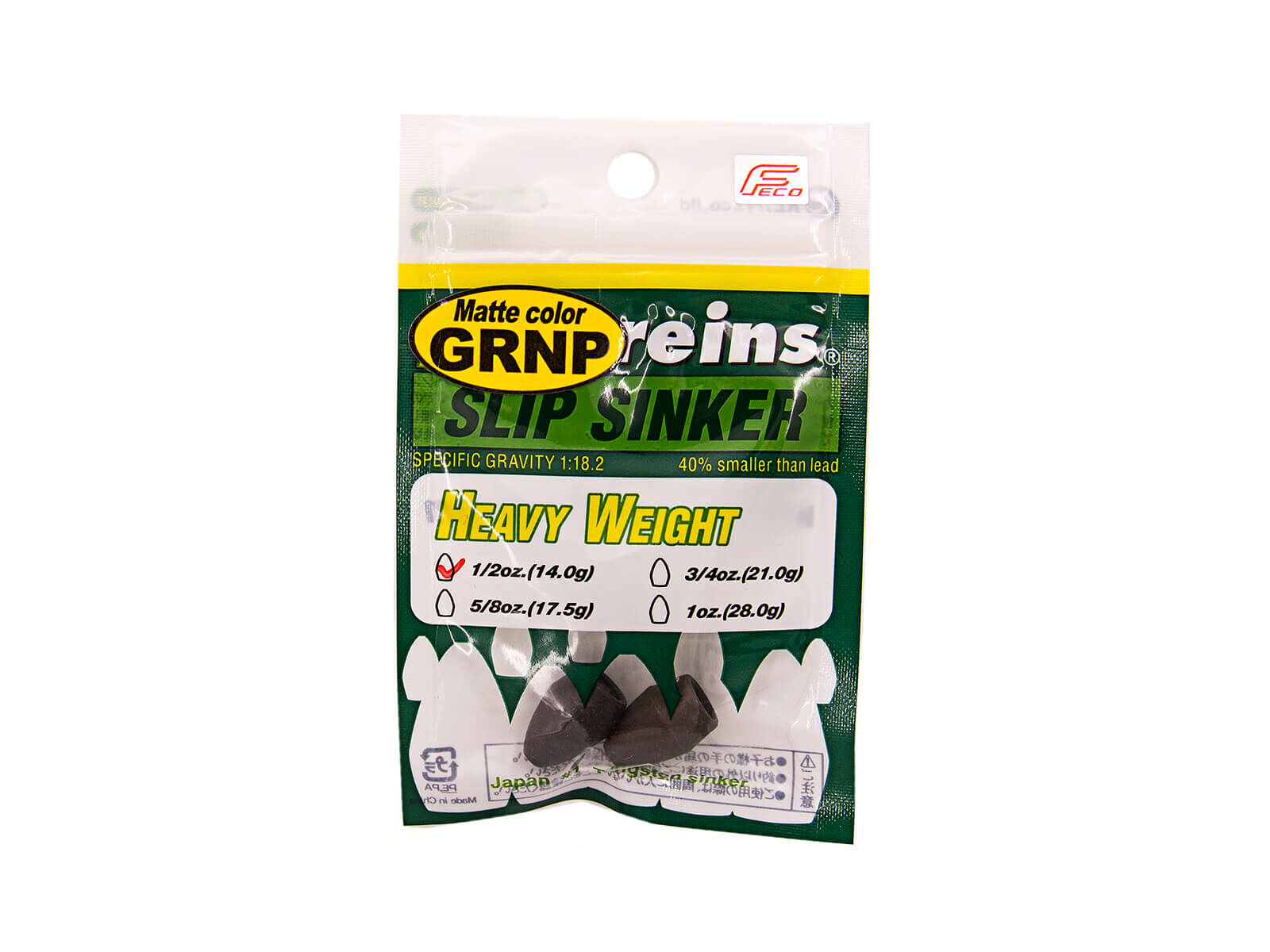 REINS Tungsten Slip Sinker - GREEN PUMPKIN 14.0g (2 Stk.)