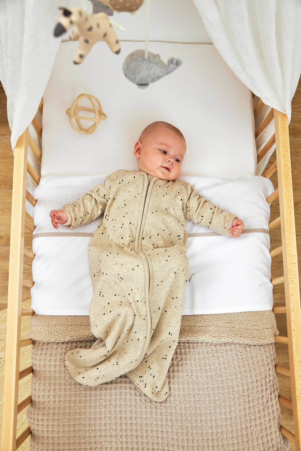 baby slaapzak Rib Mini Spot sand melange