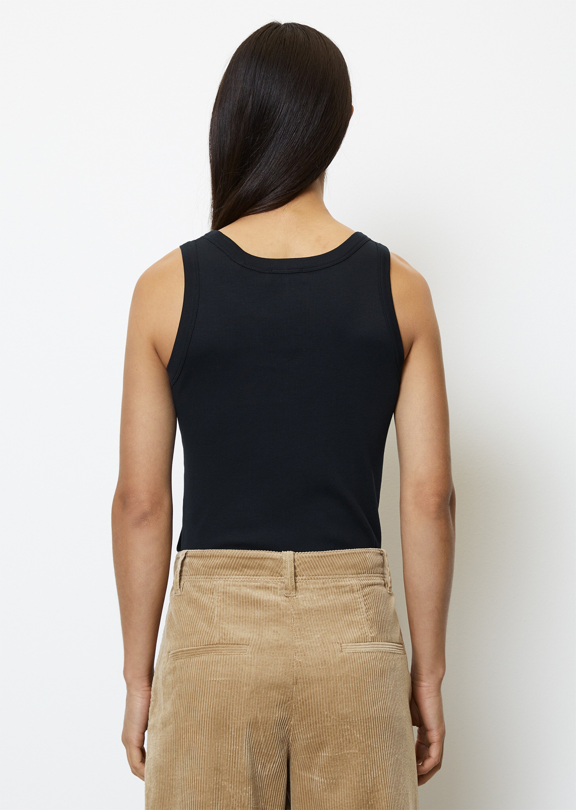 Ripp-Jersey-Tanktop aus Organic Cotton-Stretch