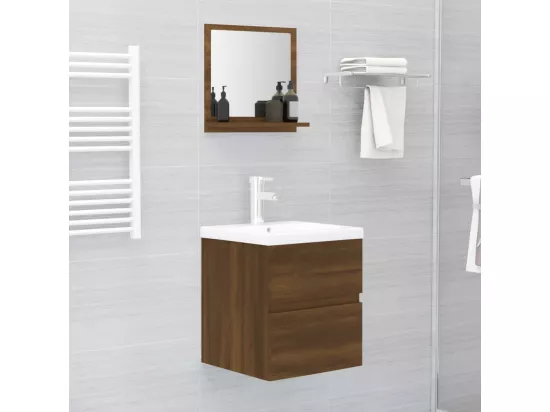 Miroir de bain Chêne marron 40x10,5x37 cm Bois d'ingénierie