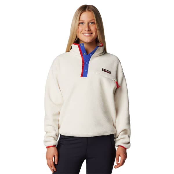 Sweat polaire COLUMBIA HELVETIA II CROPPED HALF SNAP FLEECE W CHALK