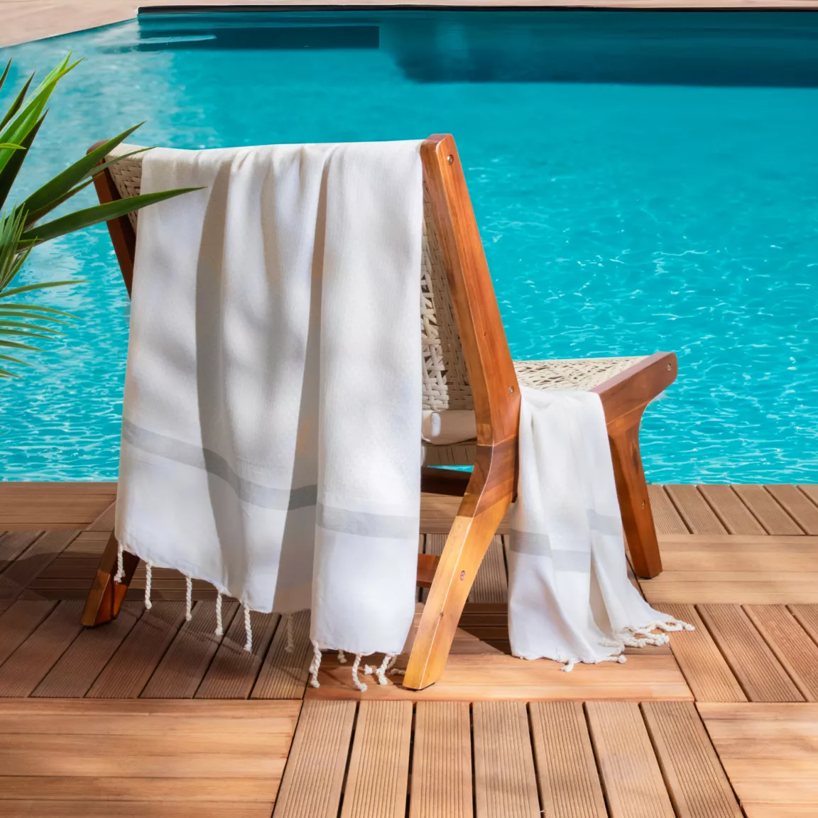 Fouta coton recyclé (100 x 200 cm) Selma Blanche