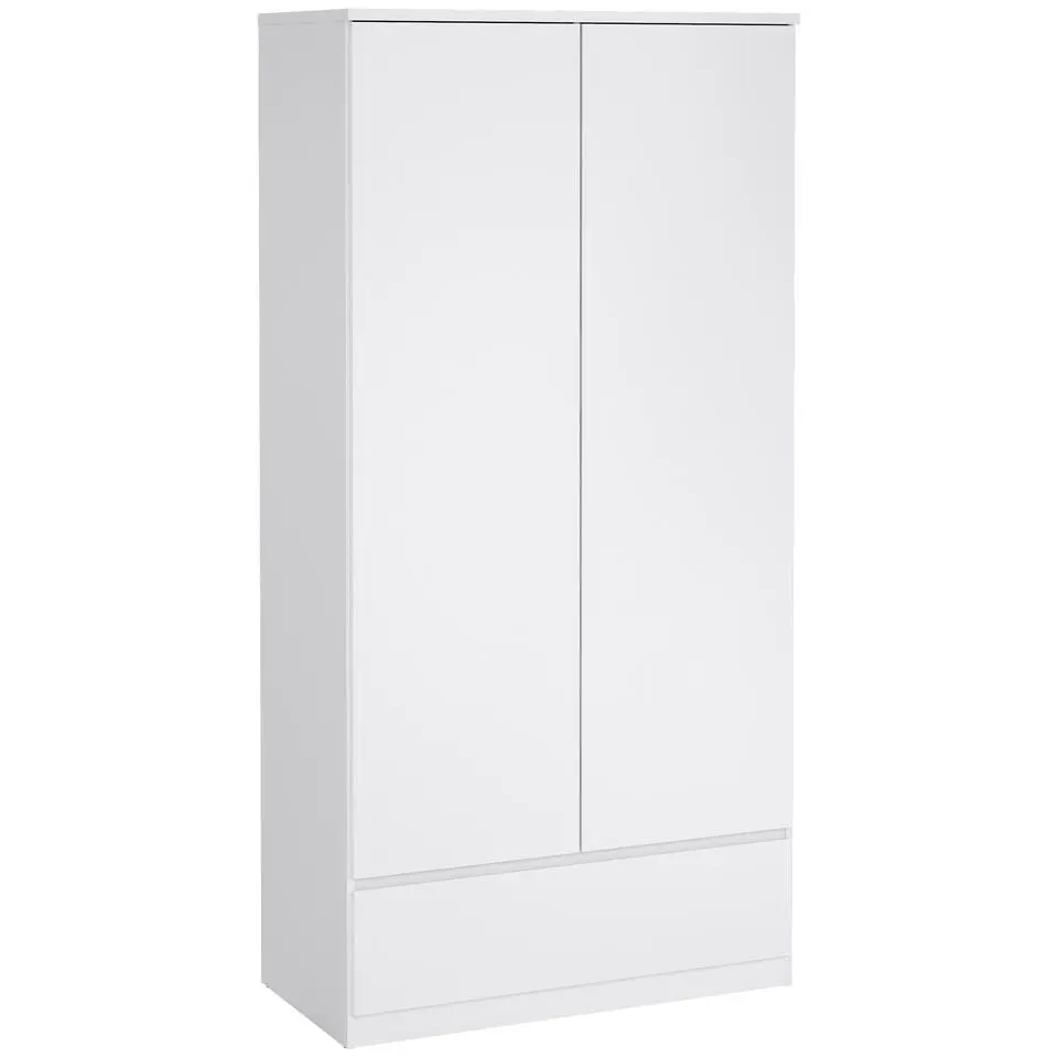 Kledingkast Naia 2-deurs - hoogglans wit - 50x99x201 cm