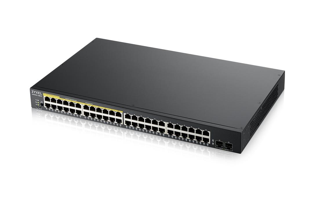 PoE+ Switch GS1900-48HP V2 50 Port<br>48-Port GbE Smart Managed PoE-Switch mit GbE-Uplink