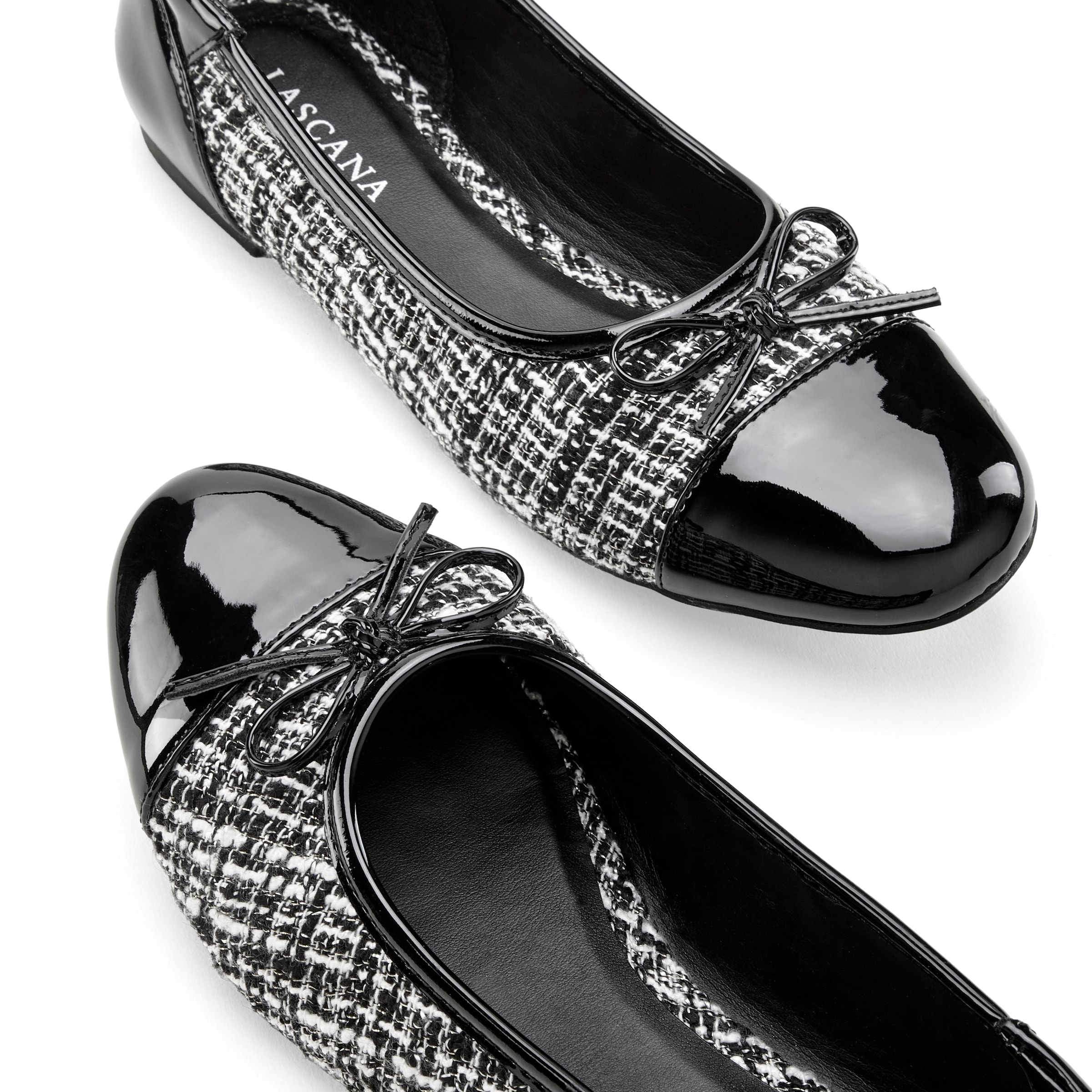 LASCANA Ballerina  in Hahnentritt-Optik, Freizeitschuh, Slipper, Halbschuh VEGAN