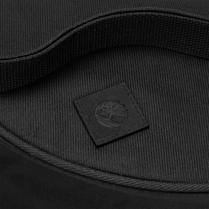 Sac à bandoulière en toile et cuir pour femme en noir