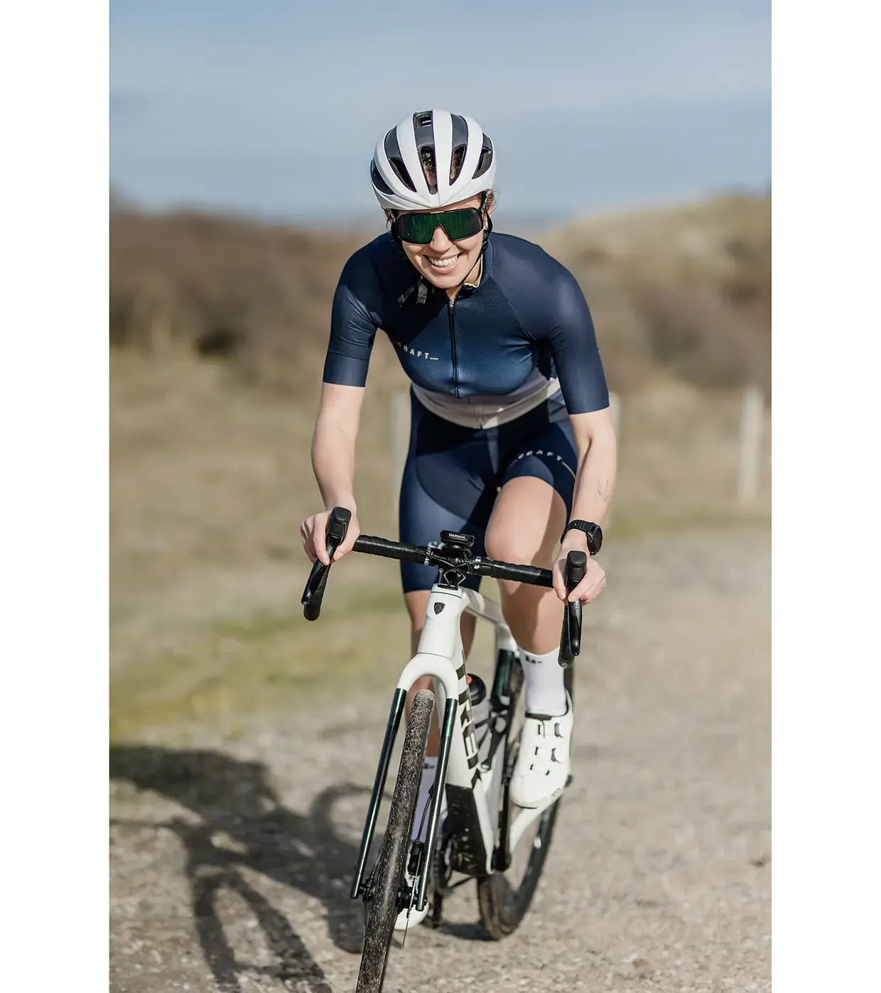 Craft Simone Cornelisse Fietsbroek Kort Blauw/Beige Dames