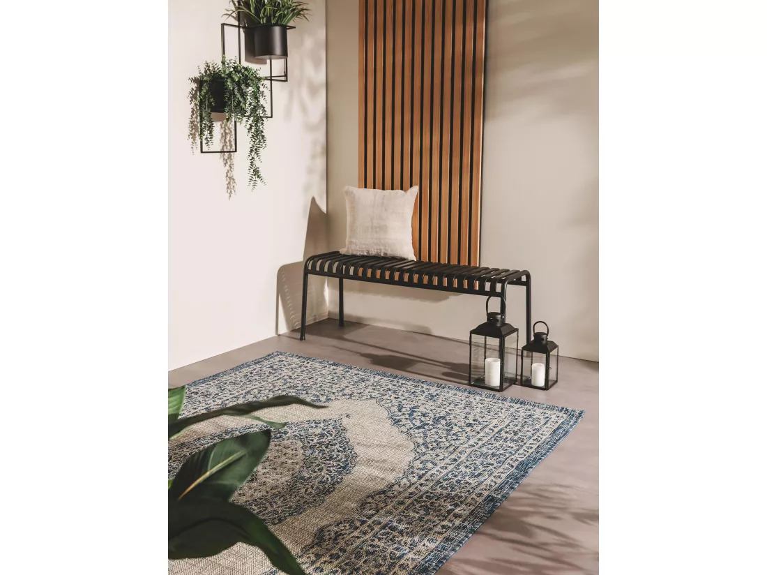 Tapis d'extérieur & intérieur Cleo Bleu 140x200 cm