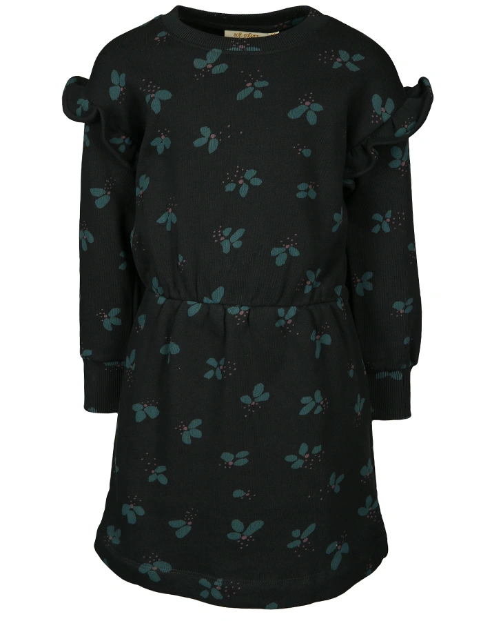 Sweat-Kleid ERIN PETALS mit Rüschen in anthrazit