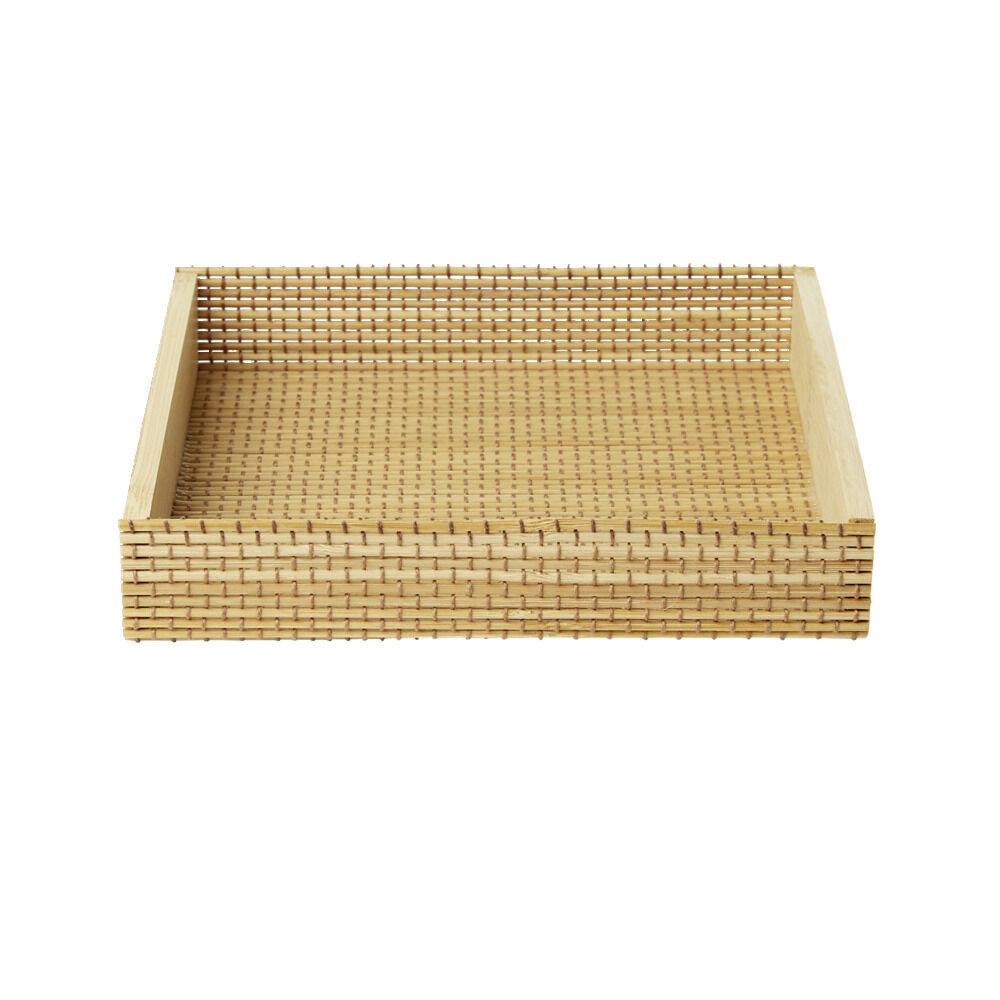 Boîte de rangement en bambou 15x15xH3cm