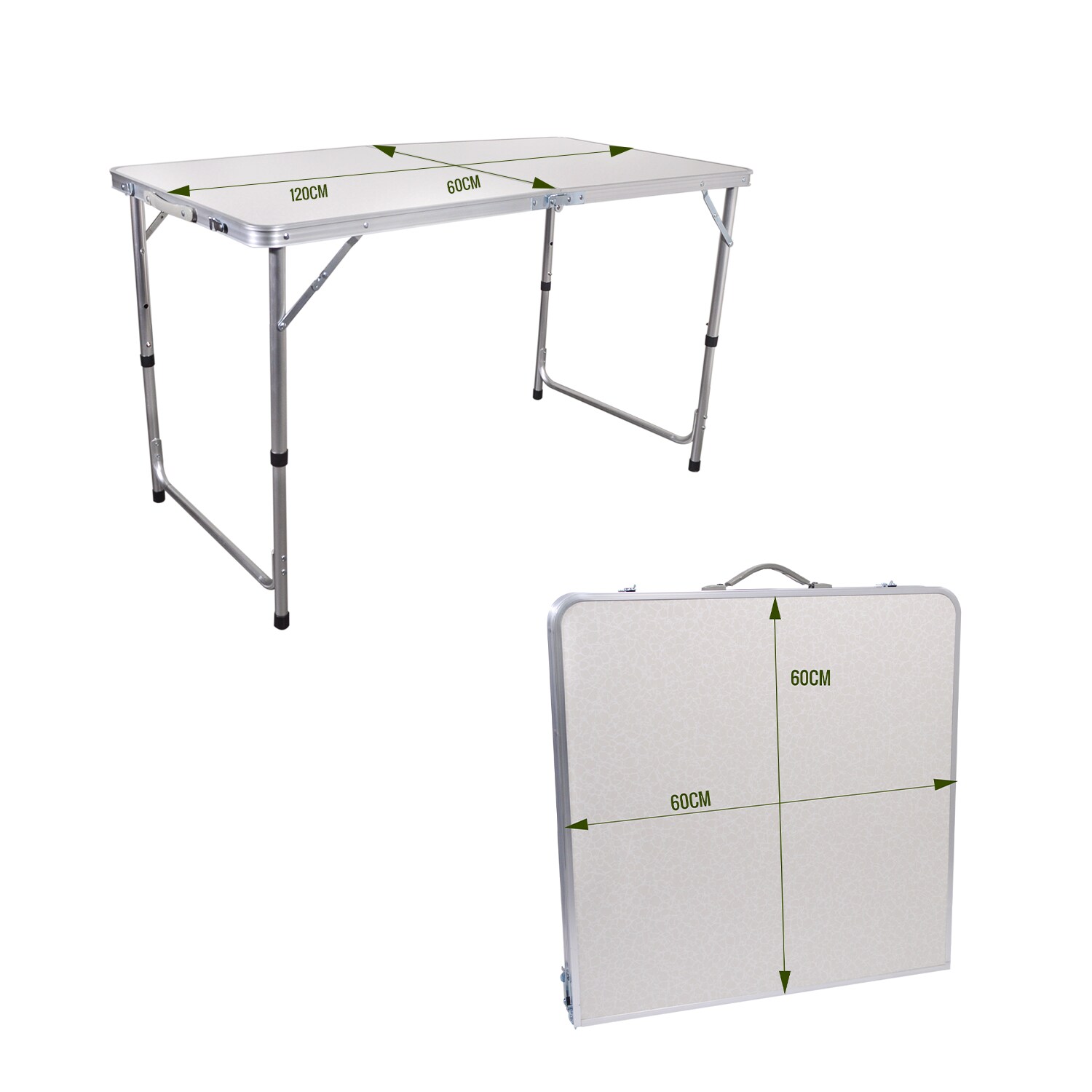 TroniTechnik® Gartentisch Tisch klappbar Kunststoff 120x60 cm Partytisch Buffettisch Klapptisch, zusammenklappbar ,Tragegriff