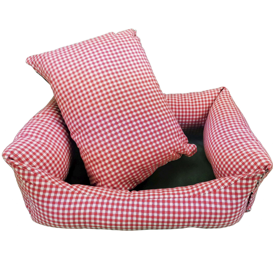Berço quadrado VICHY T1 50x40 vermelho