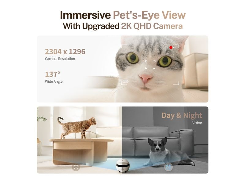 ENABOT Rola Mini Pet Monitor 2k Cam Kleine fahrbare Überwachungskamera