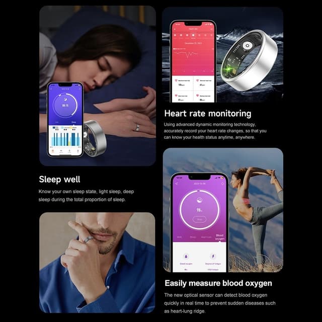 Smart Ring Bluetooth Finger Health Tracker 20.7 mm indvendig diameter