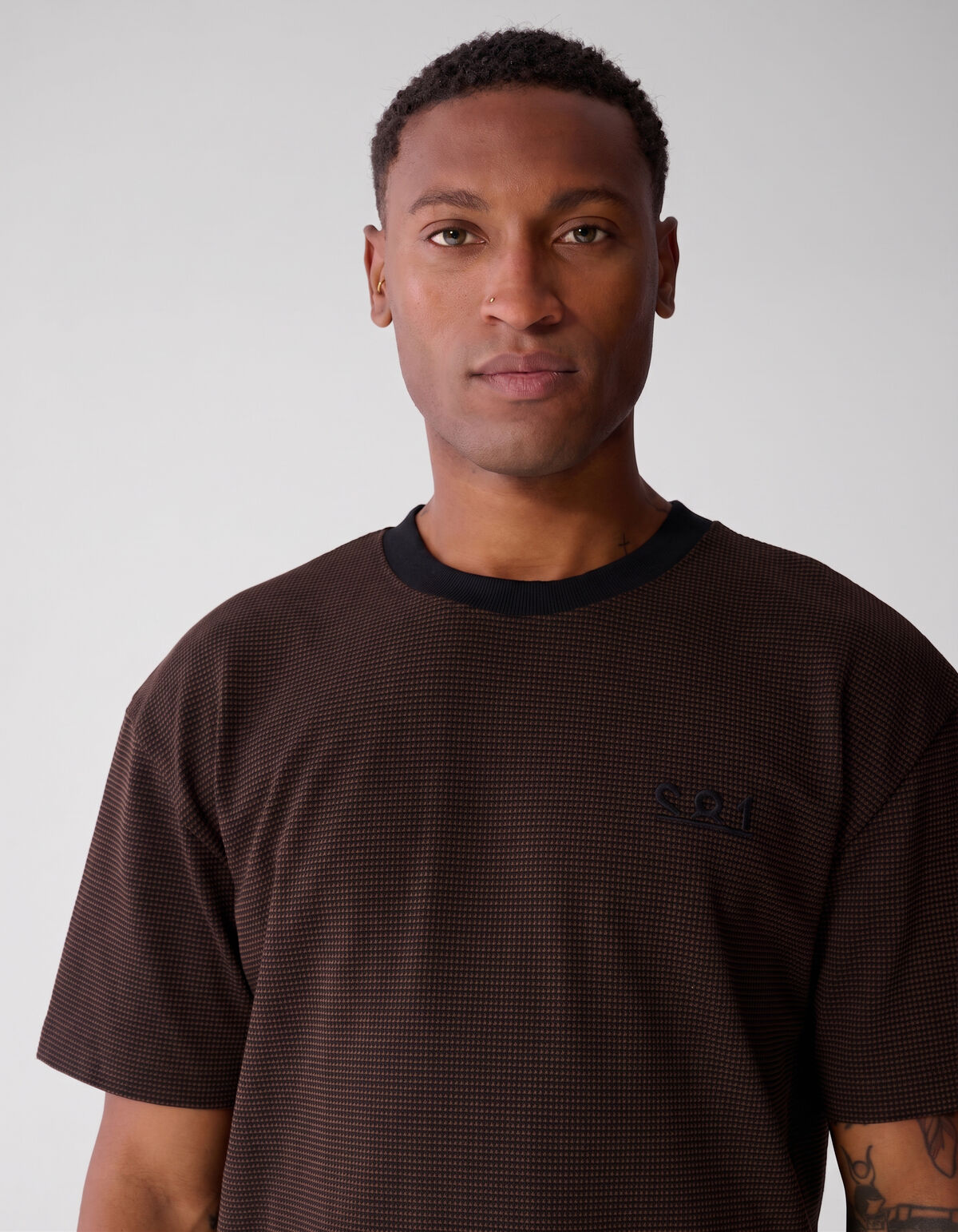 Honeycomb T-shirt Donkerbruin