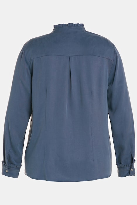 Bluse, Rüschenkragen, Langarm