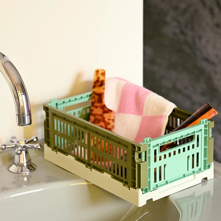 HAY - Colour Crate Korb S, 26,5 x 17 cm, blush, recycled (4er Set)