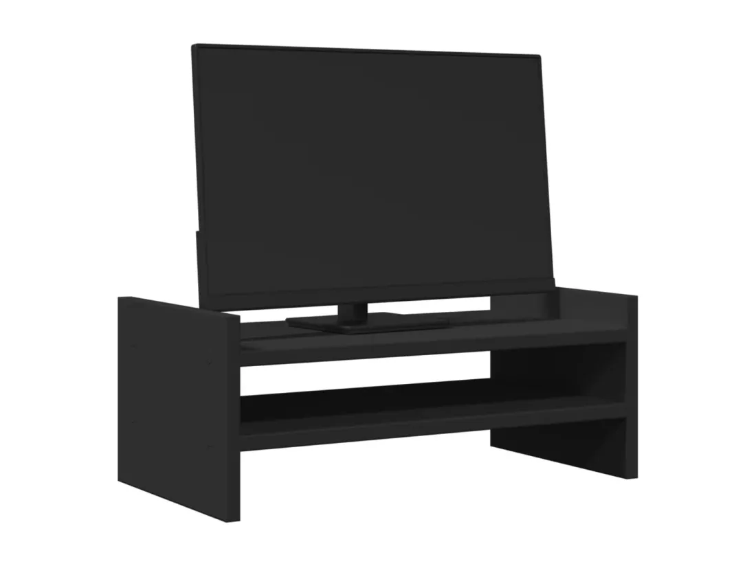 Support de moniteur noir 50x27x20 cm bois d'ingénierie