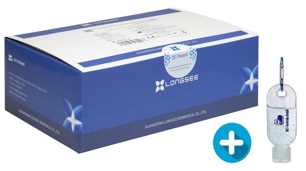 Longsee 3-in-1 COVID-19 Antigen Schnelltest + Gratis BLT Desinfektionsmittel
