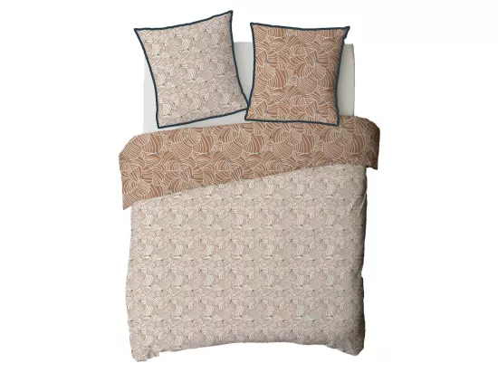 Parure de lit 2 personnes en coton 57 fils imprimé camel 260x240cm