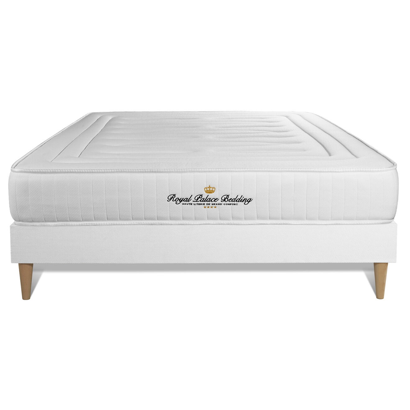 Royal Palace Bedding Ensemble matelas à mémoire de forme & sommier Nottingham blanc - 180x200 cm
