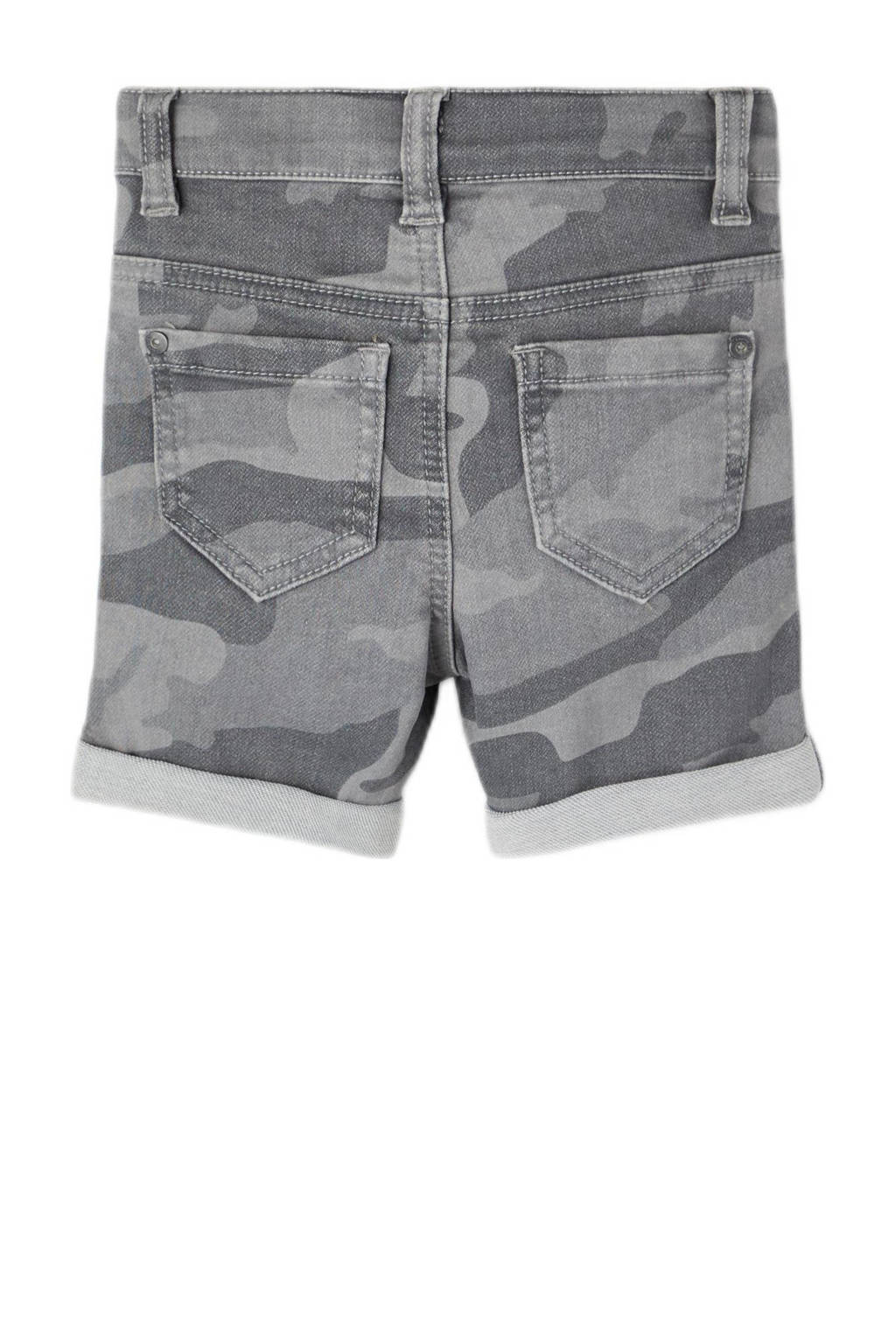 NAME IT regular fit jeans bermuda NMMSOFUS met camouflageprint grijs