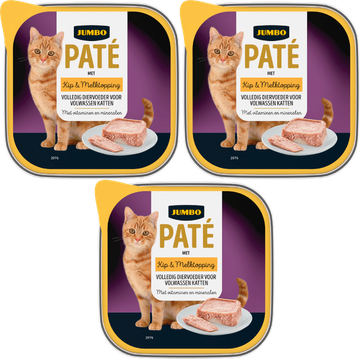 Jumbo Paté met Kip & Melktopping 3 x 100 g