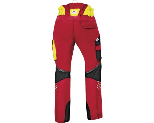 Bosbouw beschermende broek, rood/geel, maat S-89
