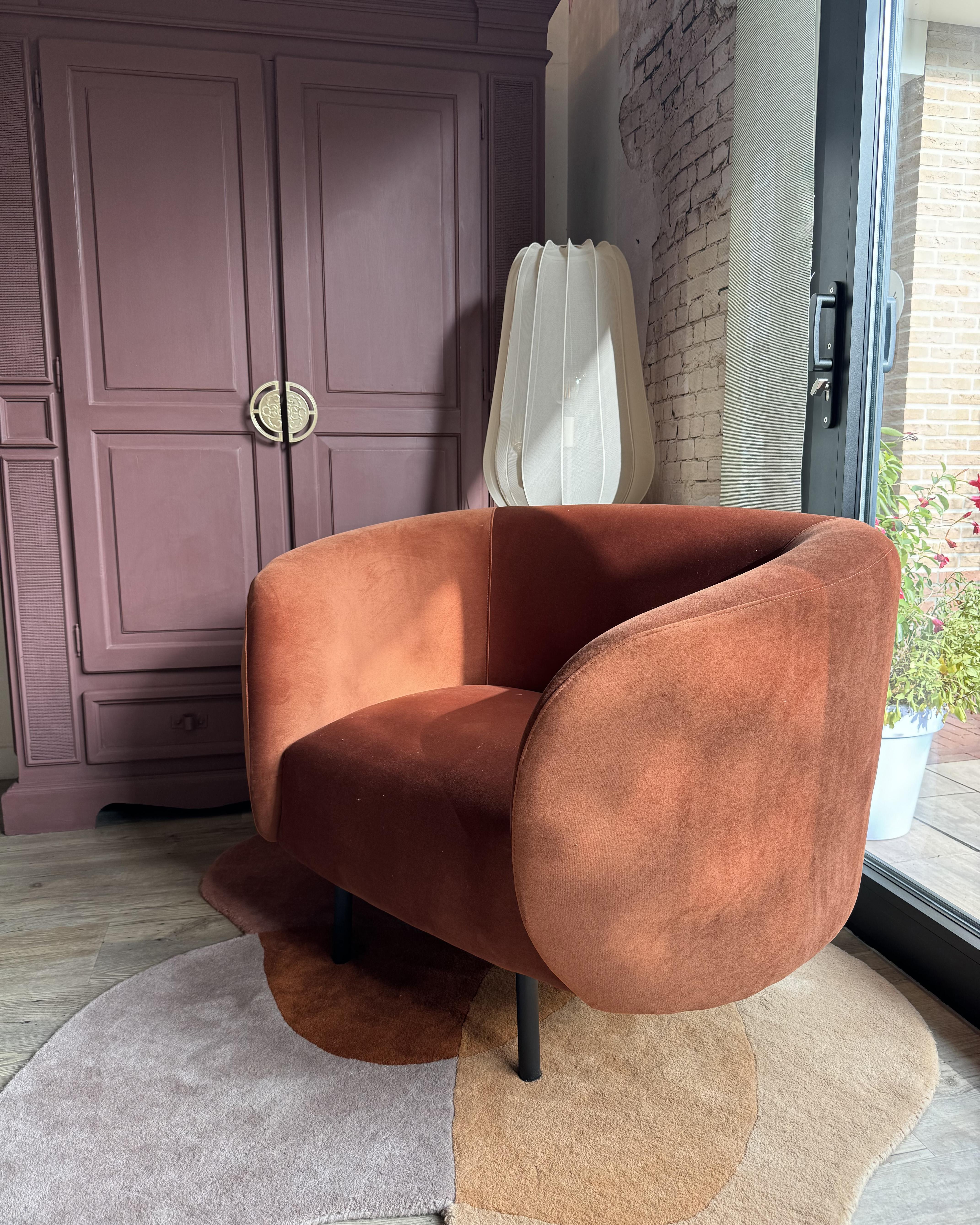 Fauteuil LOEN Fluweel Oranje
