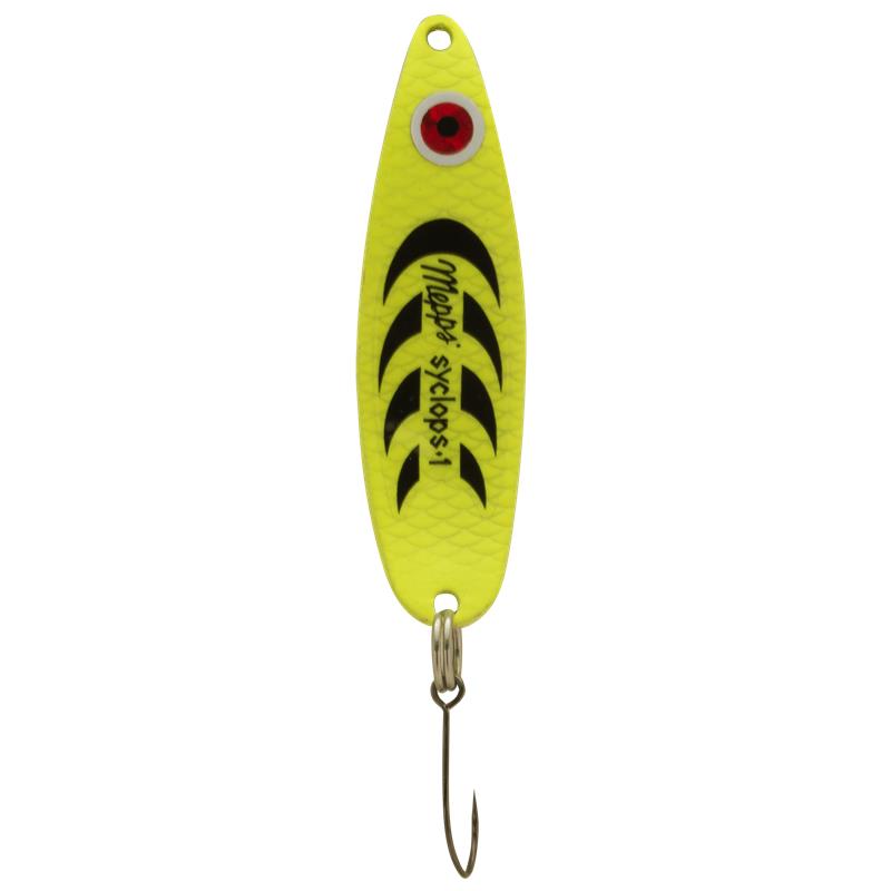 Cuiller Ondulante Mepps Syclop Hameçon Simple Fluo Chartreuse