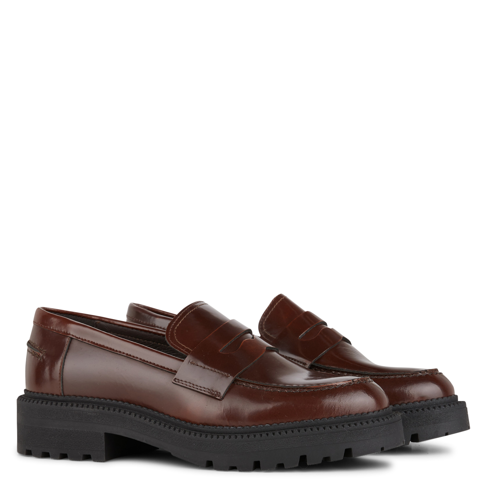 AMALIA - Mocassins crantés en cuir | Marron
