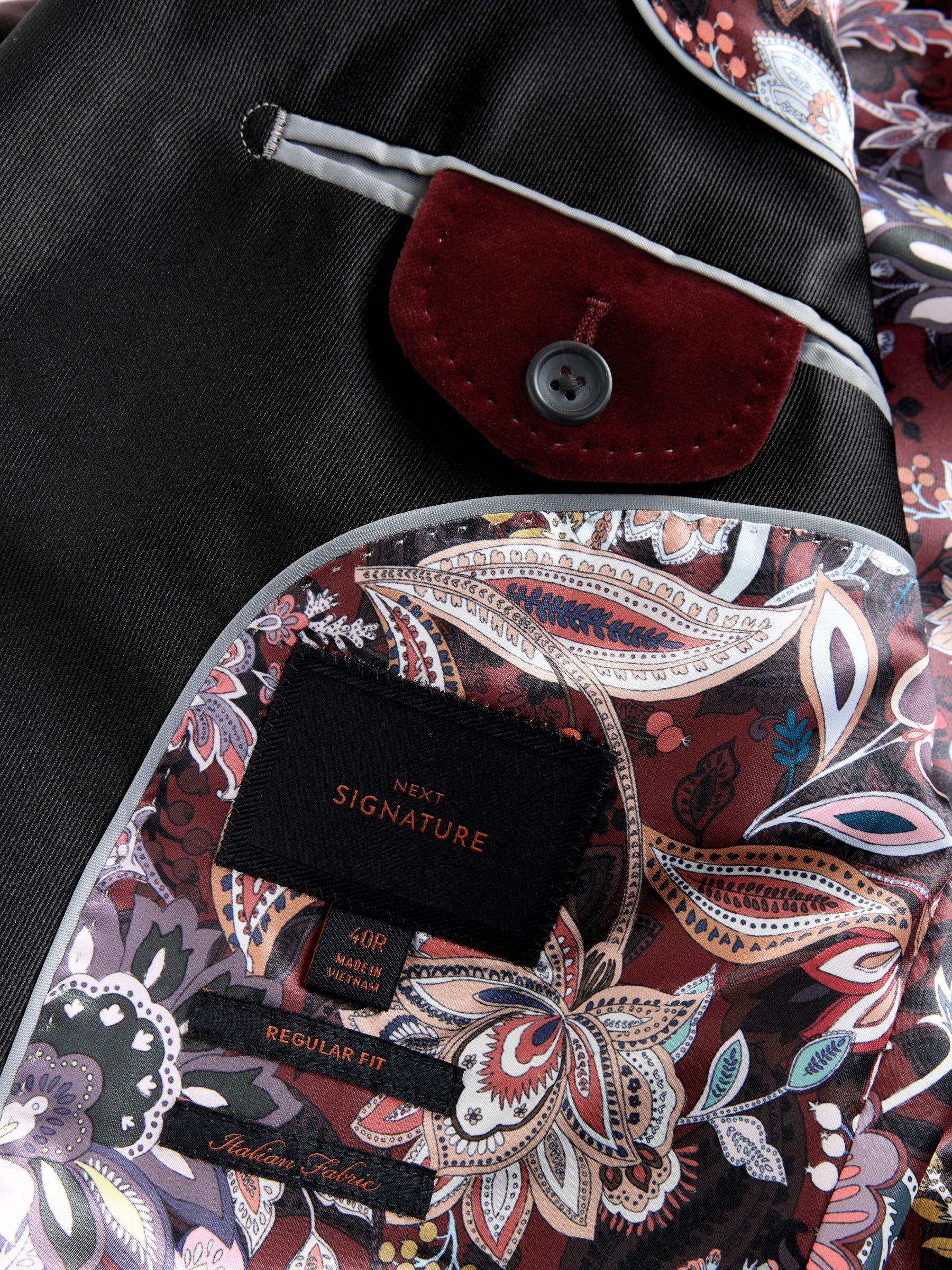 Bordeauxrood - Normale Pasvorm - Signature Pontoglio Italiaanse fluwelen blazer