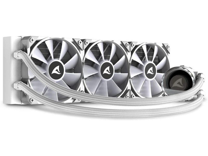 Sharkoon Wasserkühlung S90 RGB Weiss Kompakte All-in-One-Wasserkühlung mit einem 360-Millimeter-Radiator