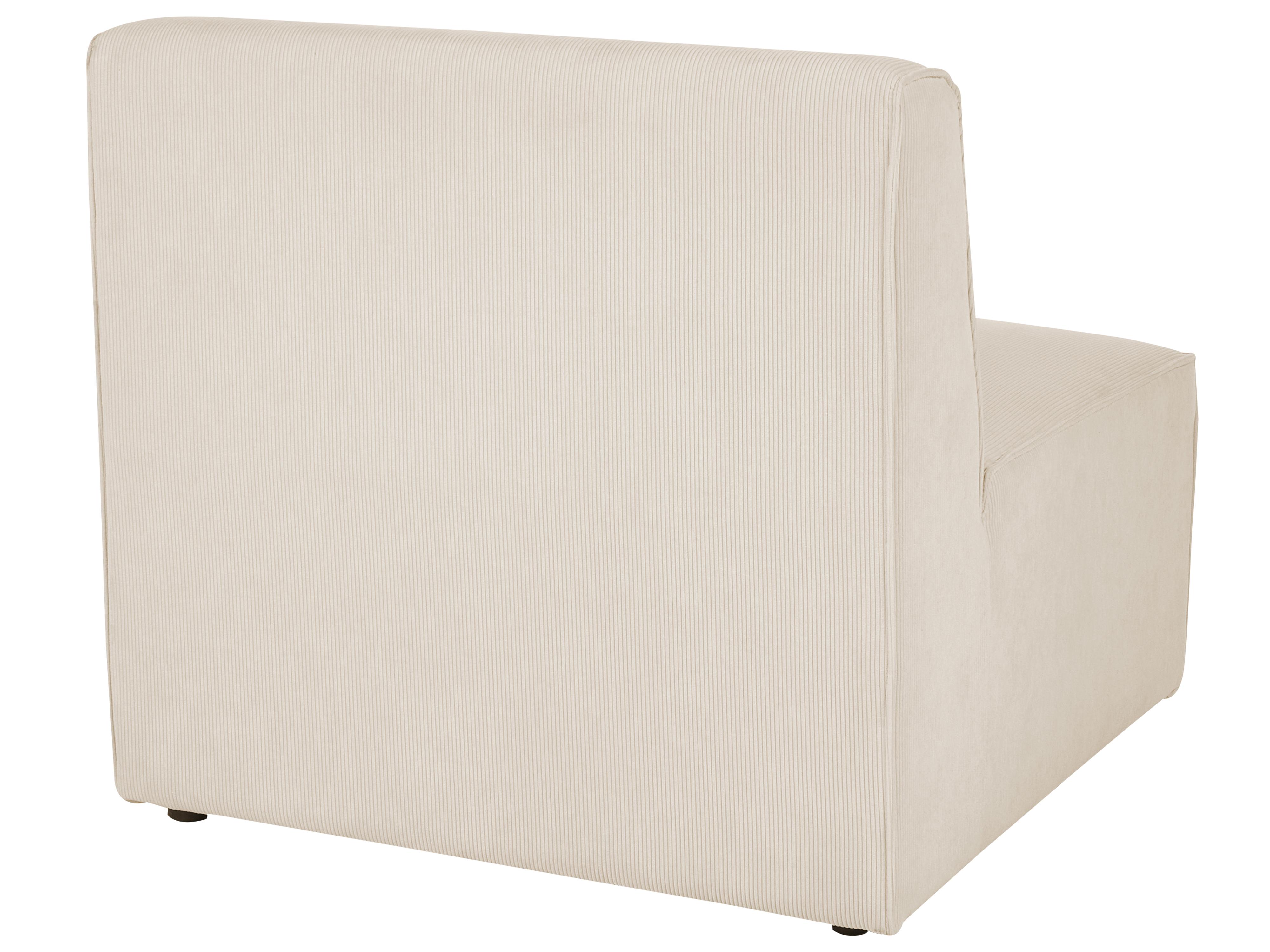 Modulaire hoekbank 3-zits LEMVIG Corduroy Lichtbeige met ottomaan rechtszijdig