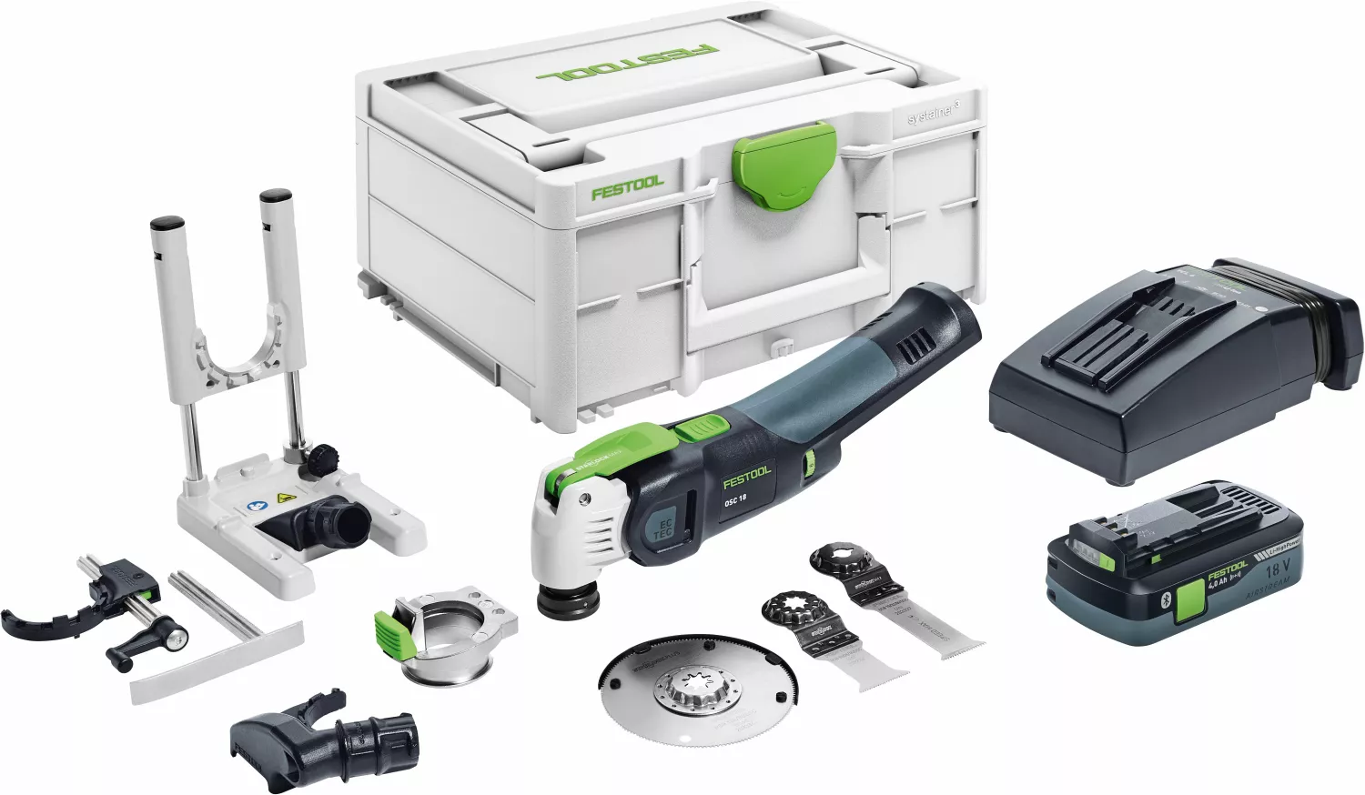 Festool VECTURO OSC 18 HPC4,0 EI-Set 18V Li-Ion accu oscillerende multitool set (1x 4,0Ah) in systainer - koolborstelloos