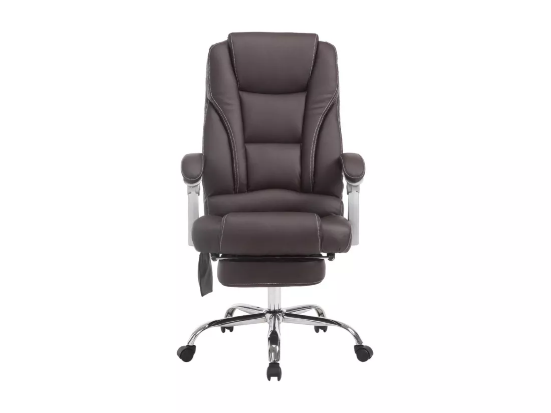 Chaise de bureau - Similicuir & Noyer - Marron - Pacific