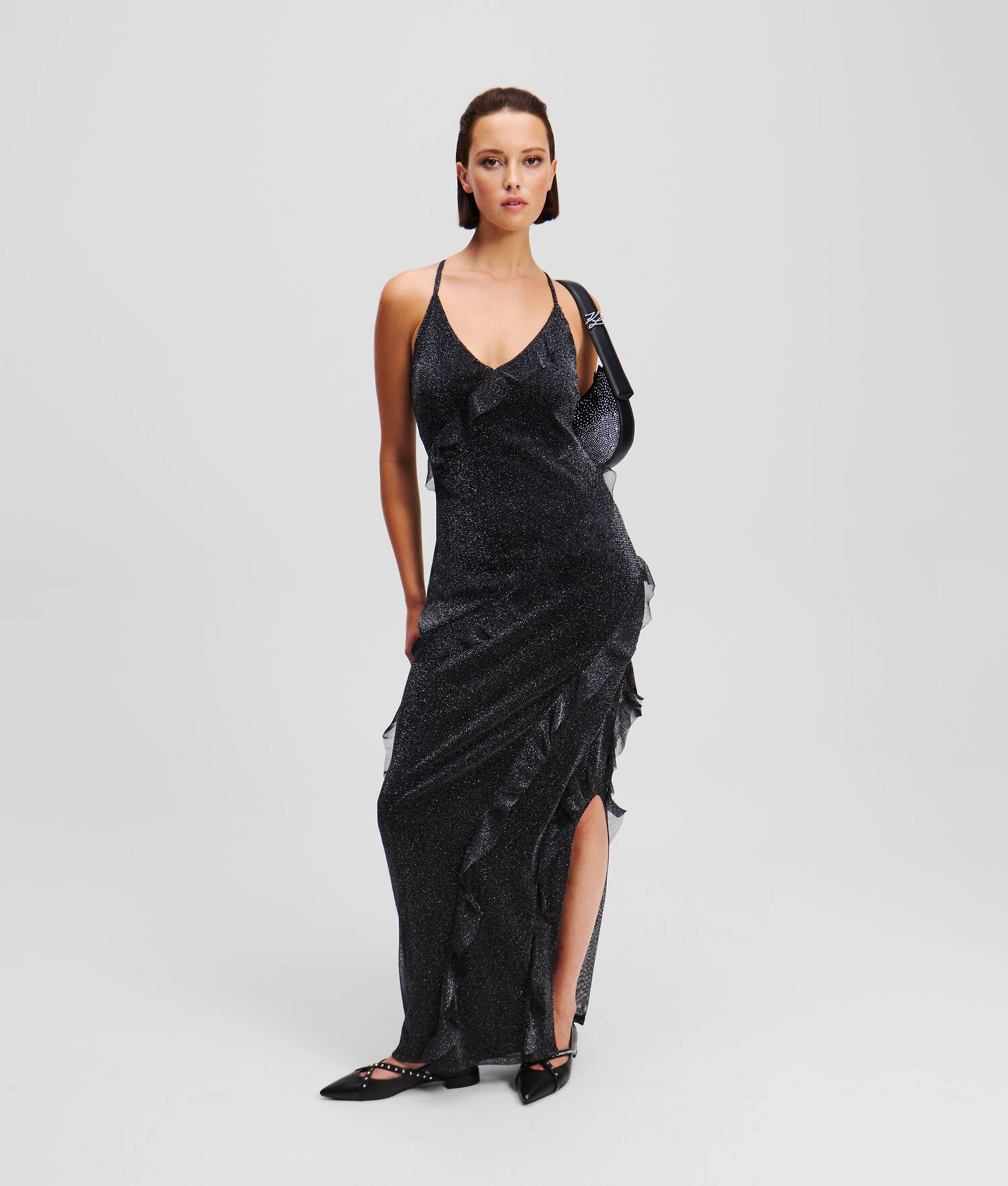 ROBE À VOLANTS EN LUREX