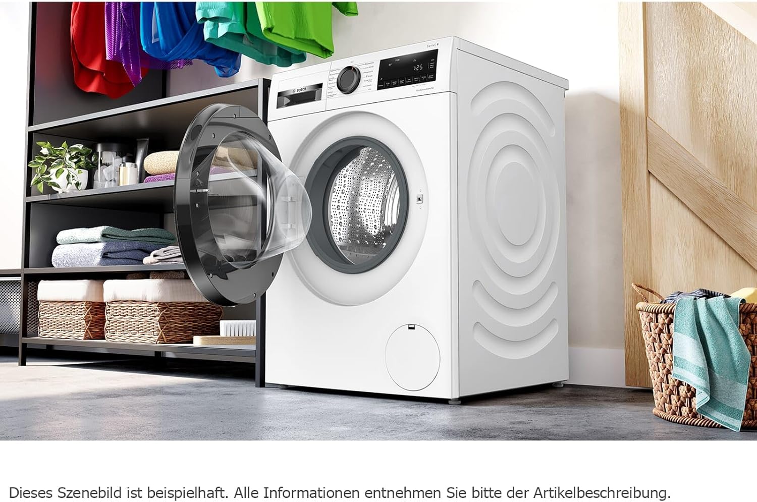 Bosch WGG234070 Serie 6 Waschmaschine, 8 kg, 1400 UpM, Active Water Plus: Maximale Energie- und Wasserersparnis, Speed Perfect: schneller saubere Wäsche, Fleckenautomatik, Nachlegefunktion