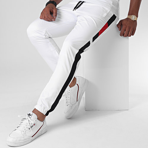 Pantalon Jogging A Bandes Uzi PT029 Blanc