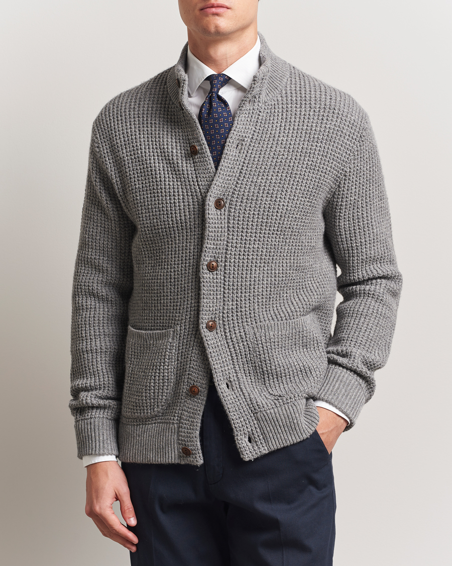 Polo Ralph Lauren Cotton/Wool Button Cardigan Fawn Grey Heather