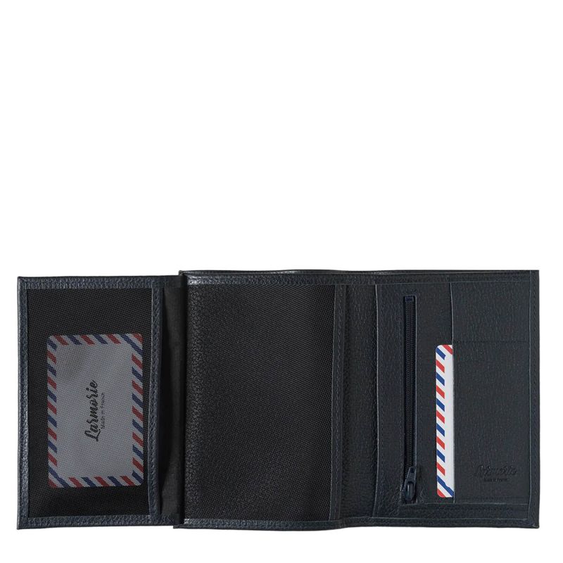 Grand Portefeuille Albert en cuir grainé Lune Bleue