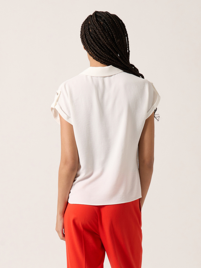 Top col chemise boutons épaules