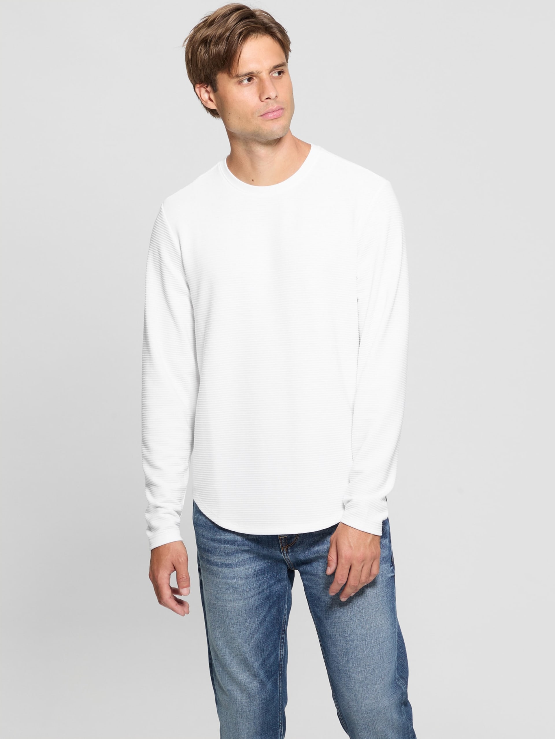 Camiseta de manga comprida texturizada