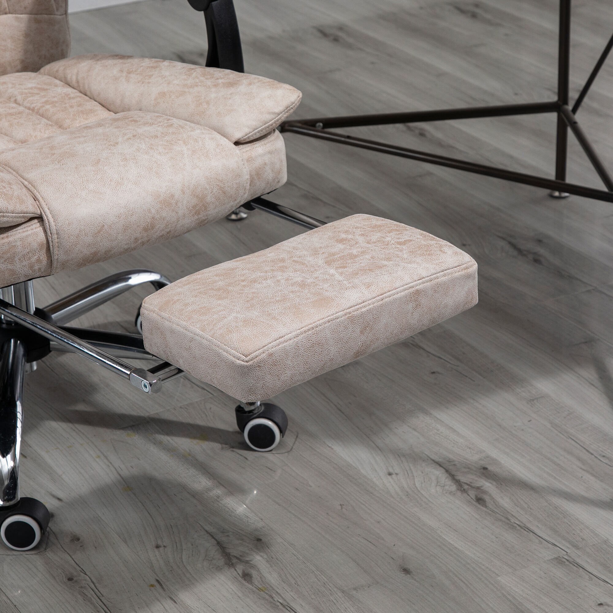 Vinsetto Bürosessel mit Wippfunktion, ergonomisch, Kunstleder Schwarz/Beige 63 x 71 x 110-118 cm (BxTxH)