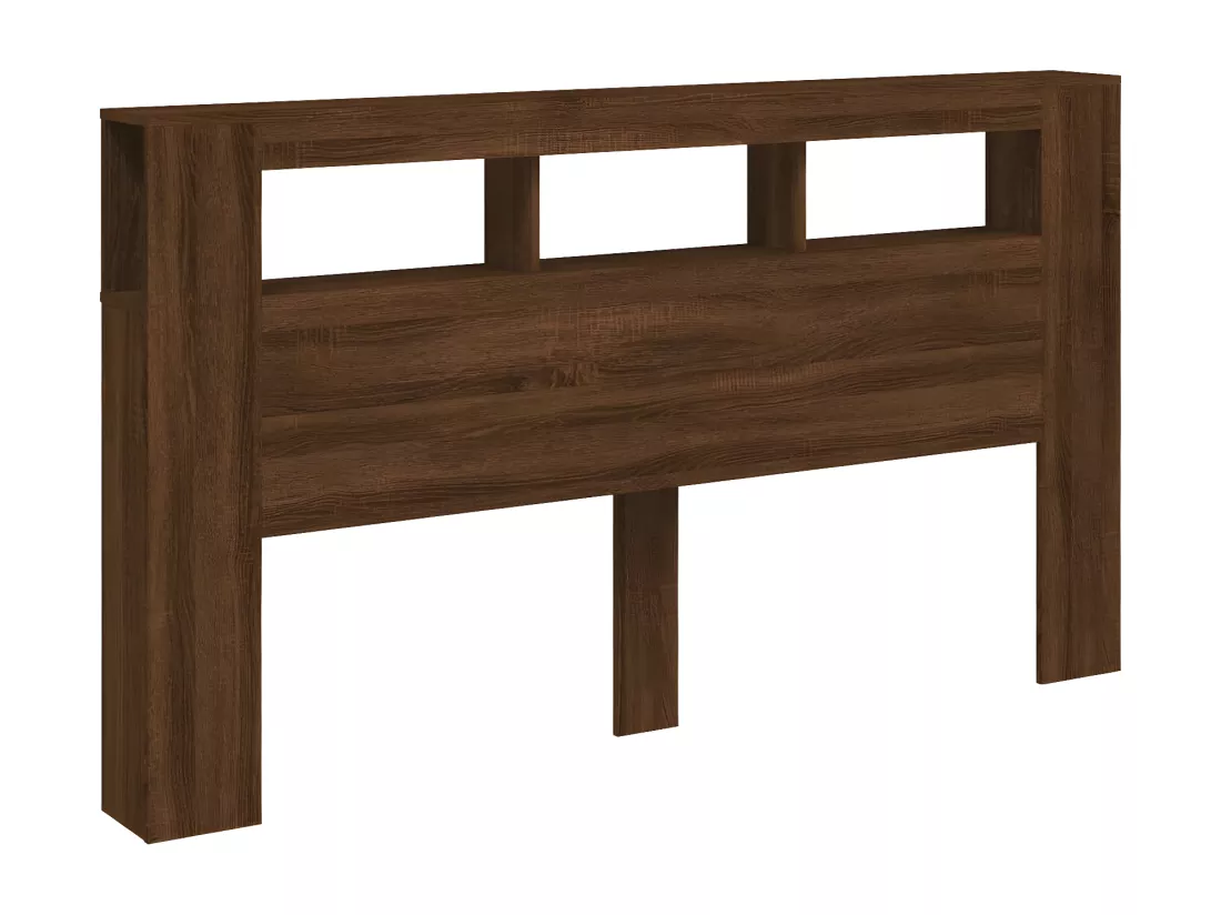 Tête de lit à LED chêne marron 180x18,5x103,5cm bois ingénierie